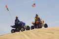 Men With Quad Bikes On Sand Dune Royalty Free Stock Photo