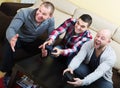 Men relaxing with video game Royalty Free Stock Photo