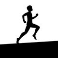 Men Running Silhouette. Vector Royalty Free Stock Photo