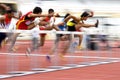 Men's 110 Meters Hurdles Action (Blurred) Royalty Free Stock Photo