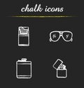 Men`s accessories chalk icons set