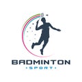 Men`s badminton sports logo