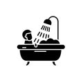 Men`s bathroom black icon, vector sign on isolated background. Men`s bathroom concept symbol, illustration Royalty Free Stock Photo