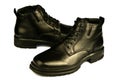 Men's black shoes.demi - season shoes .classic black leather lace-up shoes.women's