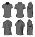 Men's black short sleeve polo-shirt