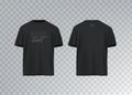 Men's black short sleeve t-shirt mockup. Front view. Vector template