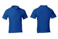 Men's Blank Blue Polo Shirt Template Royalty Free Stock Photo