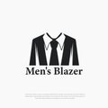 Men\'s Blazer or Luxury Simple Suit Logo.Vector Black Suit Icon