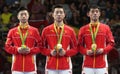 Men`s China team gold medal at the Olympic Games 2016 Royalty Free Stock Photo