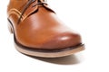 Men`s classic brown leather shoe isolated Royalty Free Stock Photo