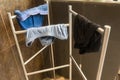 Men`s clean underwear hanging