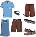 Men's clothes and summer accessories.