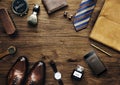 Men`s collection of daily use business accessories Royalty Free Stock Photo