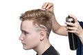 Men`s creative haircut in the beauty salon. Hair care and hair s