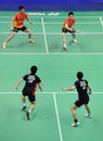 men's doubles,Badminton asia championships 2011 Royalty Free Stock Photo