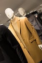 Men`s fashion - mannequins dressed in coats in a clothes store Royalty Free Stock Photo