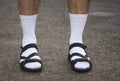 Men's feet in sandals