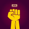 Men`s fist icon, protest concept
