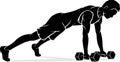 Men`s Fitness, Push Up Exercise with Dumbbell