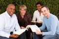 Men`s Group Bible Study. Multicultural small group. Royalty Free Stock Photo