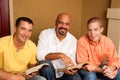 Men`s Group Bible Study. Multicultural small group.