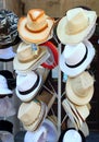 Men's hats are different colors and styles, Pomorie, Bulgaria, July 27, 2014