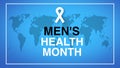 Men`s Health Month poster and banner campaign on blue gradient background.