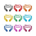 Men`s Health text, Men`s Health logo or icon, color set