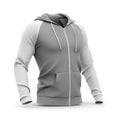 Men`s hooded zip-up sweatshirt.