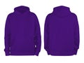 Men`s indigo blank hoodie template,from two sides