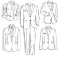 Men`s jacket. Ceremonial men`s suit, tuxedo. Accessories set. Ve Royalty Free Stock Photo