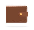 Men`s leather wallet vector flat isolated Royalty Free Stock Photo