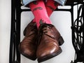 Men`s legs in bright, funny socks