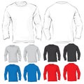 Men's Long Sleeved T-Shirt Template in Many Color