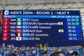 Men's 200m results of heat 9 at Rio2016 Royalty Free Stock Photo