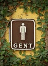 Men`s room sign, detail of an information signal, wc for gentlemen