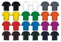 Men`s round neck t-shirt templates, Front and back views.