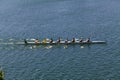 Men\'s Rowing Crew On Lake Natomas Folsom California