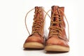 Men's rugged leather boots Royalty Free Stock Photo