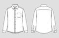 Men`s shirt. Flat technical drawing. Mockup template Royalty Free Stock Photo