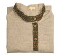 Men's shirt, linen in Russian folk style. Royalty Free Stock Photo