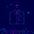Men`s Shirt Vector Line Icon, Illustration on a Dark Blue Background. Related Bottom Border Royalty Free Stock Photo