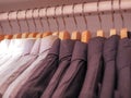 Men`s shirts in the closet Royalty Free Stock Photo