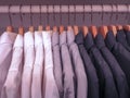Men`s shirts in the closet Royalty Free Stock Photo