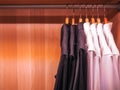 Men`s shirts in the closet Royalty Free Stock Photo