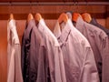 Men`s shirts in the closet Royalty Free Stock Photo