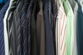 Men's Shirts In A Closet