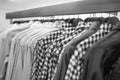 Men`s shirts on hangers Royalty Free Stock Photo