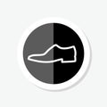 Men`s shoe classic shoe. Logo of shoe. Shoe sticker