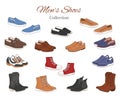 Men s shoes collection, vector illustration Royalty Free Stock Photo